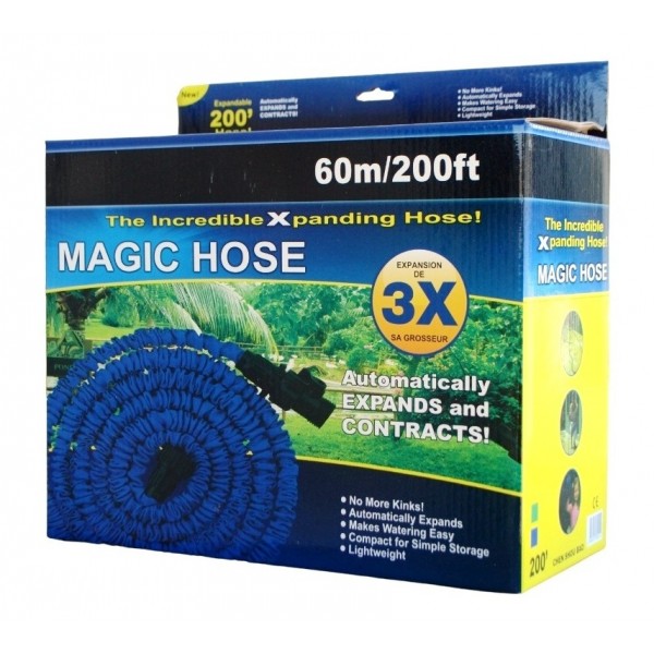 Шланг, що розтягується, Magic Hose 3Х, з розпилювачем, 60м